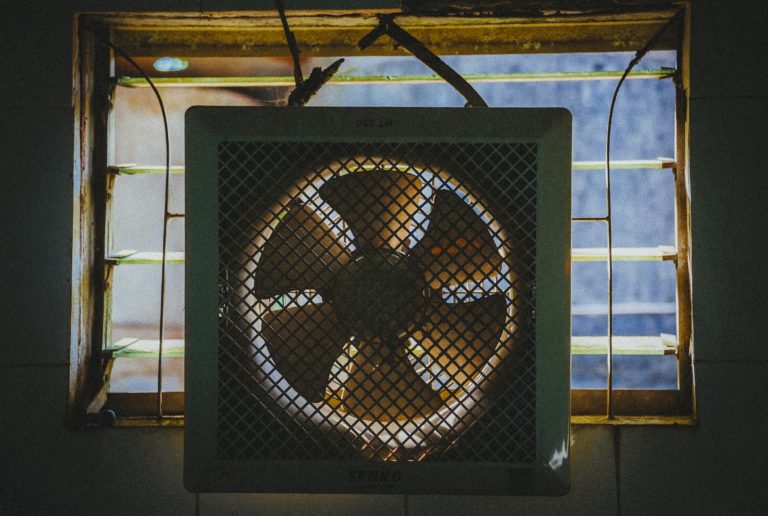 white exhaust fan hanged