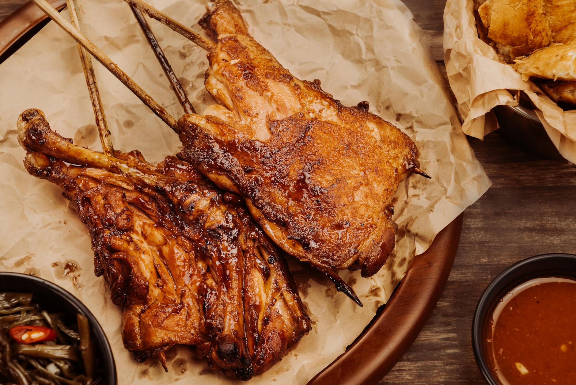 top view of chicken meat