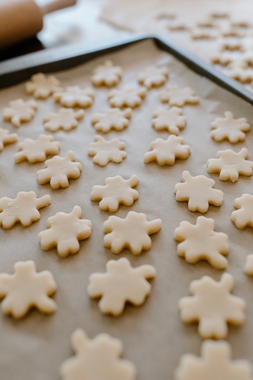 cookie doughs on a sheet pan